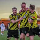 Worksop Town players celebrate.