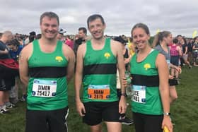 Simon Wright, Adam Jonczyk and Alice Shaw-Philips at the Great North Run
