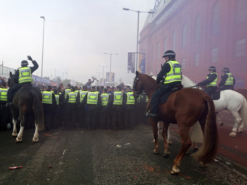 The fans gathering comes as Nicola Sturgeon urged people on the southside of Glasgow to get tested for Covid-19 amid rising case rates. Picture: Robert Perry/PA Wire