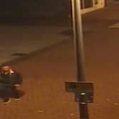 Police want to speak to this man after damage to an estate agents in Worksop.
