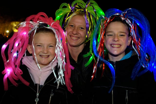 From left, Amelia, Shireena and Sophie Killmorton from Mansfield at the After Dark Firework night at Don Valley Bowl, Sheffield in 2010