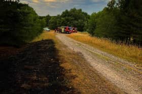 Nottinghamshire Fire & Rescue were called to a fire in the open on Monday evening (July 11) near the former Manton Colliery. Credit: Shirebrook Fire Station