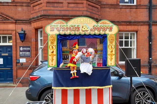 Paul Temple's Punch and Judy Show at the Retford Big Market Day.