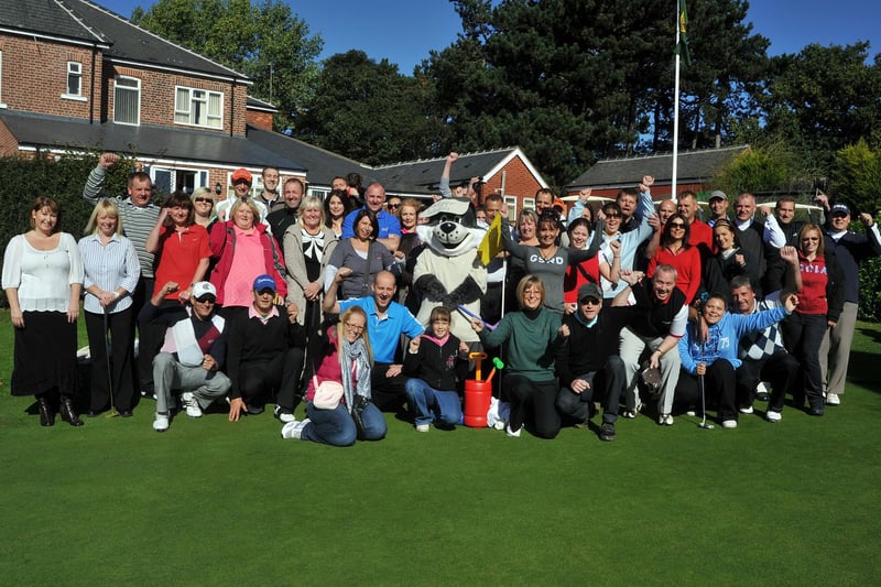 Charity golf day to raise money for the children's ward of Bassetlaw District Hospital at Kilton Forest Gold Club.
Pictured the golfers before tee off with organiser Bonnie Moore, centre with Badger Woods.