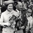 Queen in Worksop - picture shows the queen going on a walk about around Worksop, June 5, 1981.