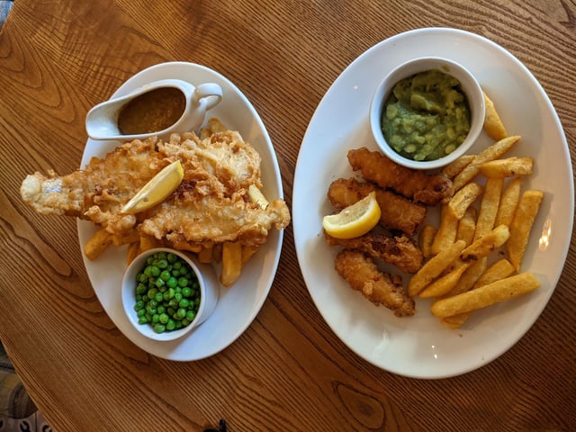 The Dish Detective and their companion loved the beer battered fish and chips and halloumi. After enjoying the delectations, The Dish Detective said: 'As we stroll back out into the glorious sunshine we vow to return to fill our stomachs at the Red Lion again.'