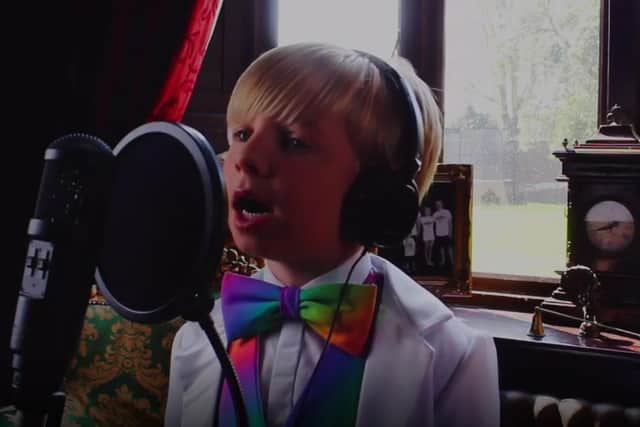 Will Barker, 6, performing Somewhere Over The Rainbow