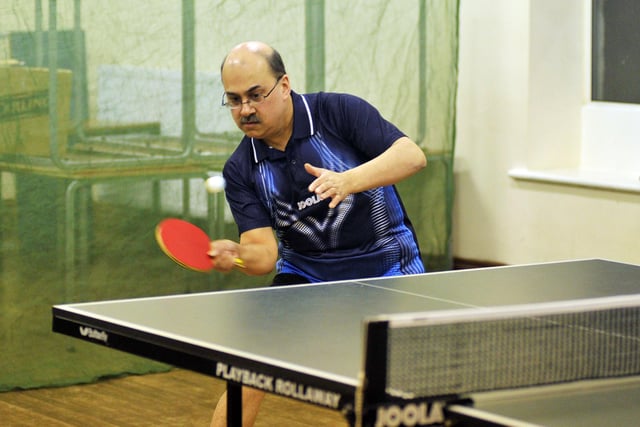 Worksop and District Table Tennis League Division One match. Pictured is Kal Peshbhatt.