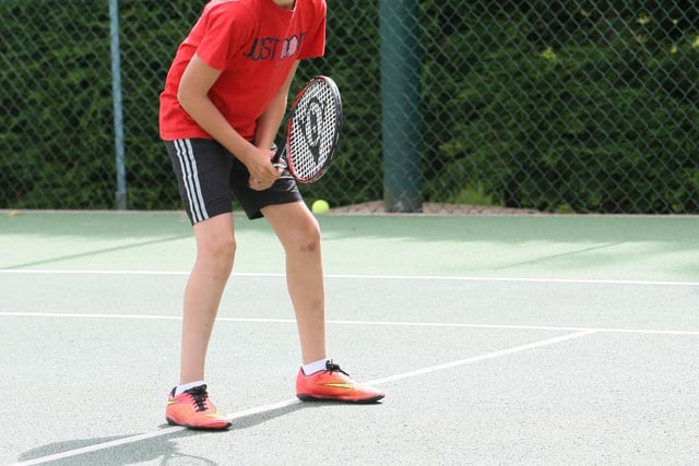 Matthew Parry (12) at a Play Tennis Day at Welbeck Tennis Club, Holbeck Woodhouse.