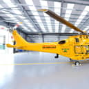 Lincs & Notts Air Ambulance new Leonardo AW169 helicopter in its new, purpose-built hangar.
