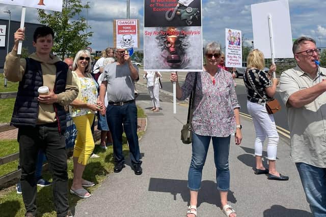 Members of SRAPP campaigning against the proposed plastic recycling centre.