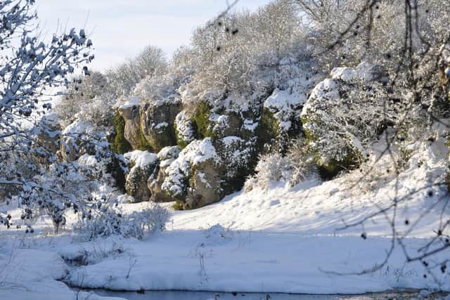 Creswell Crags under snow