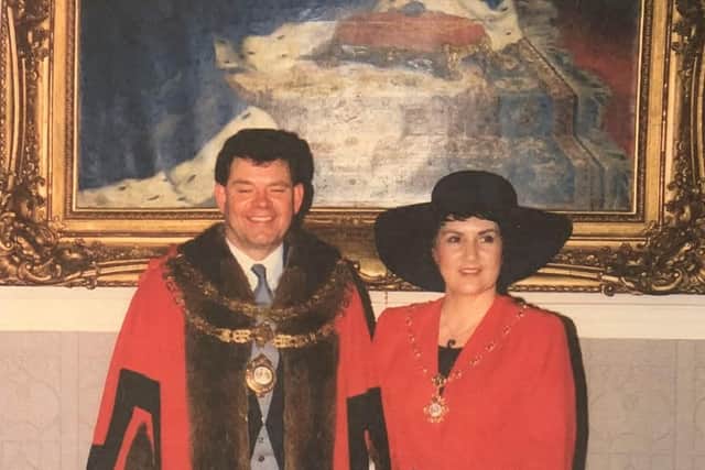 Martyn Cleasby as Mayor of Retford pictured with wife, Gabrielle Cleasby.