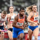 Sheffield sprinter Lee Thompson in the mixed 4x400m relay heats during the Tokyo 2020 Olympic Games.