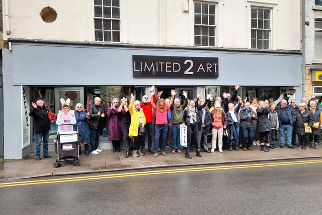Celebrations all round at the new premises of Limited 2 Art in Bridgegate in Retford