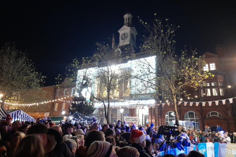Thousands turned out to see the Christmas light switch on in Retford