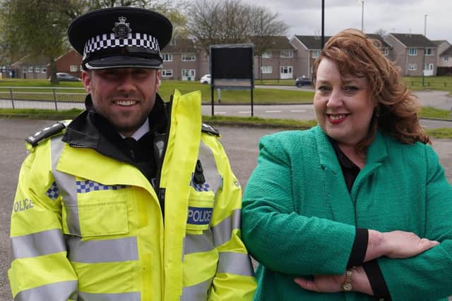 Caroline Henry, Nottinghamshire police and crime commissioner, with Chief Inspector Chris Pearson. Picture: Office of the Police and Crime Commissioner for Nottinghamshire