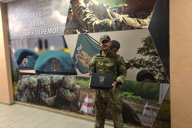 Lloyd Widdup has been commended for his work by the Ukranian Marine Corps Commandant.