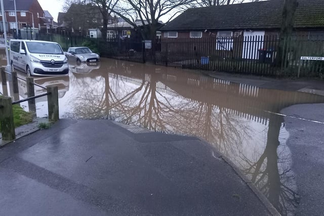 Salterford Road in Hucknall was flooded on January 3.