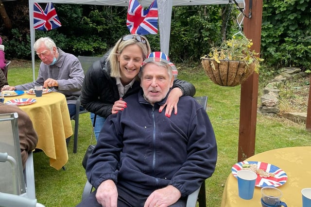 Resident Michael Dixon with his daughter Rachel who attended the day's celebrations.