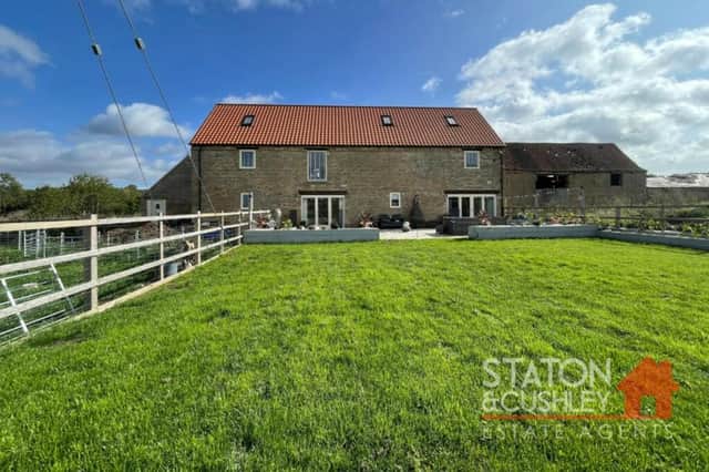 Offers of more than £570,000 are invited by Mansfield-based estate agents Staton & Cushley for this stunning four-bedroom barn conversion in the idyllic setting of Mansfield Road, Creswell.
