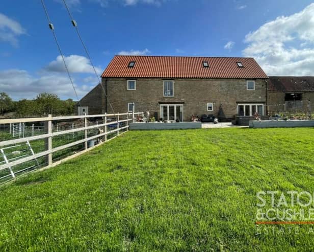 Offers of more than £570,000 are invited by Mansfield-based estate agents Staton & Cushley for this stunning four-bedroom barn conversion in the idyllic setting of Mansfield Road, Creswell.