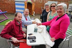 Carlton House Antique centre. Pictured James Lewis and Edward Otter from Bamfords with Katrina Black, Angela Canning-Jones and Eileen Canning.