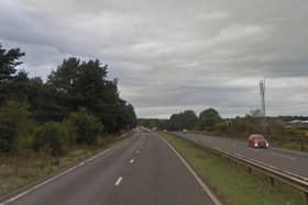 The A1 in Nottinghamshire has been closed northbound due to a shed load of offal (pic: Google)