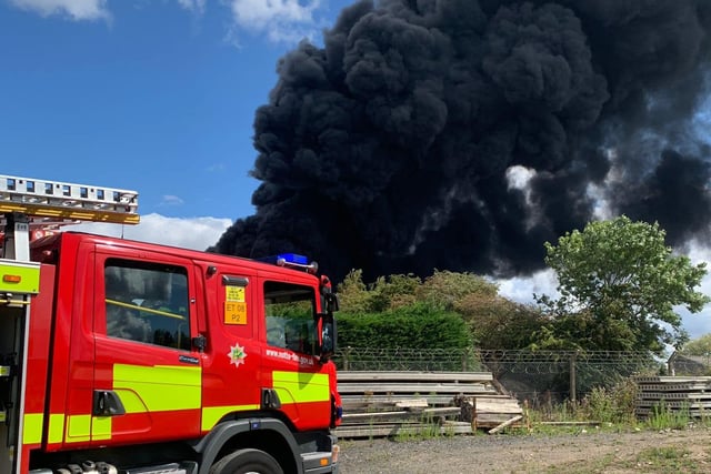Residents are being urged to stay away from the scene. Credit: Worksop Fire Station