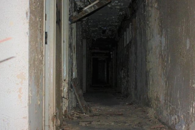 The Derelict Explorer captured the abandoned walkways and corridors inside the hall.