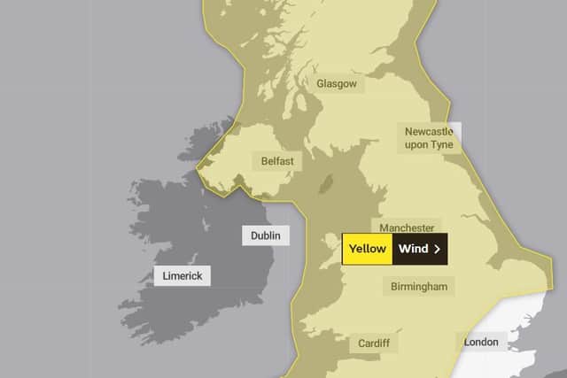 Weather warnings have been issued for strong winds and rain this weekend