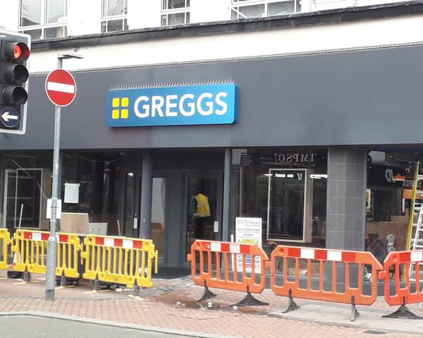 The new Greggs, in Worksop town centre is due to open at the weekend.