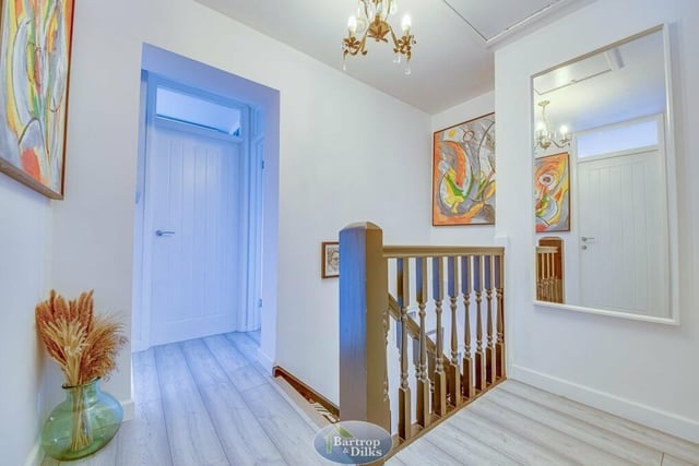 At the top of the stairs, you are greeted by this attractive landing, which leads to all four bedrooms and also the family bathroom.