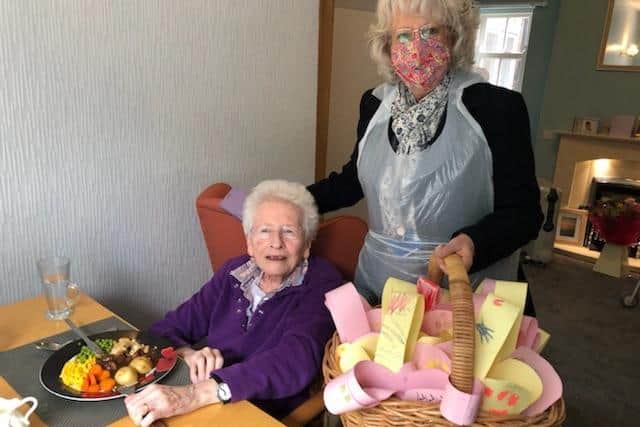The Easter care packages were delivered to the residents.