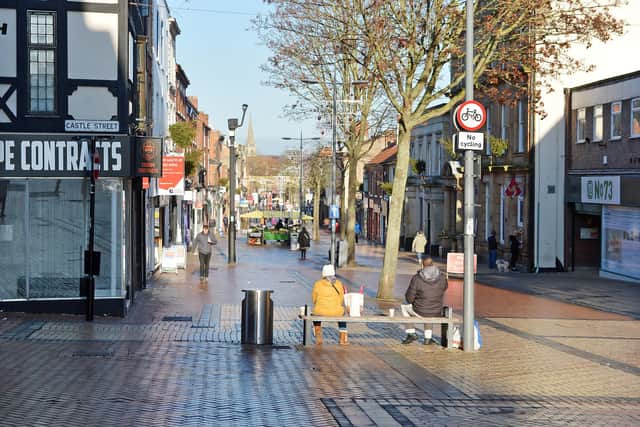 Worksop town centre on January 6 as it enters national lockdown