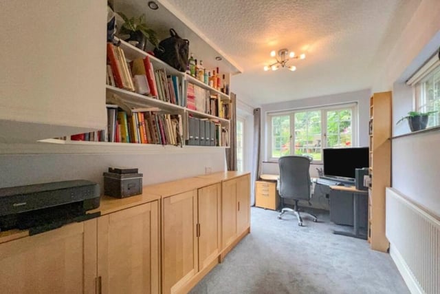 As well as the living room and dining room, the ground floor of the Chatsworth Road property houses this sizeable study or home office. It boasts a set of French doors that lead out to the garden.