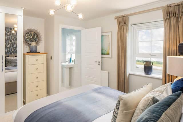 B&amp;DWS - A main bedroom inside a typical Barratt Homes property at Knights View