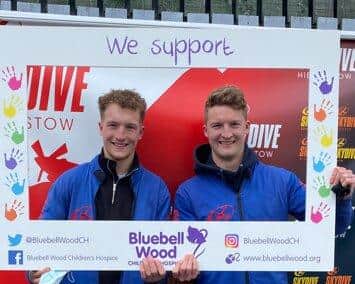 Brothers Max and Will Limb took to the skies to raise funds for Bluebell Wood Children's Hospice.