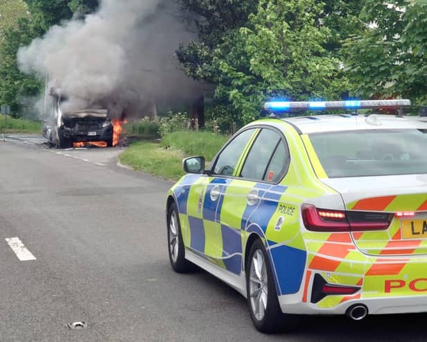 The fire caused serious congestion along the A619.