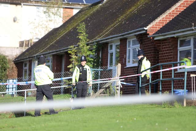 Police at the scene in Rayton Spur in Worksop on Wednesday.