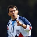 LONDON, UNITED KINGDOM - SEPTEMBER 10: England manager Graham Taylor makes a point during training ahead of his first match in charge of England in September 1990.  (Photo by Ben Radford/Allsport/Getty Images)