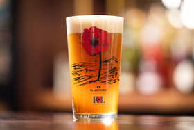 Limited edition pint glasses designed by artist and Royal Marine veteran, Colin Waite