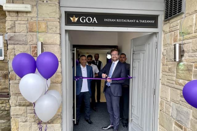 Alexander Stafford MP opens the new Goa restaurant in Thurcroft.