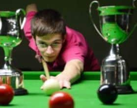 Ashley Carty in 2015 after winning Worksop Snooker League knockout for the third consecutive year