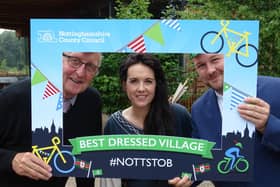 Coun John Cottee, Katie Ward of Notts Outdoors and councillor Scott Carlton.