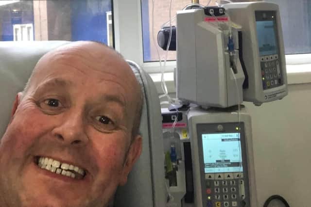 Paul Gibbs undergoing chemotherapy