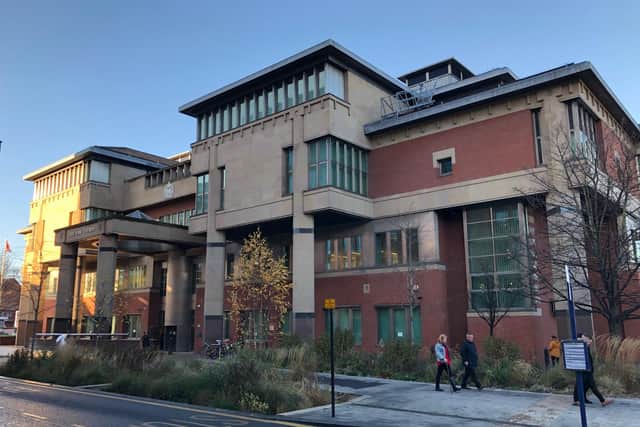 Sheffield Crown Court, pictured, has heard how the traumatised brother of Sheffield murder victim Kavan Brissett has been spared from jail after his dangerous driving sparked a high-speed police pursuit.