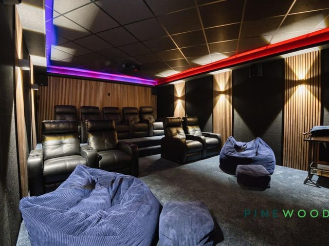 The impressive cinema room within the property.