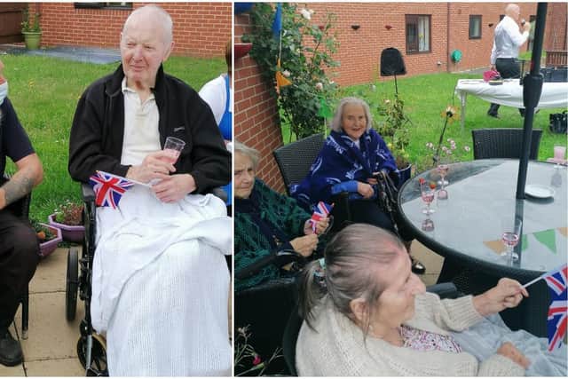 Residents at Worksop's Westwood Care Home enjoy a garden party to celebrate National Carers Week and the Queen's upcoming birthday.