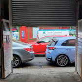 Cars are parked blocking Marcus Kissane's access to his property